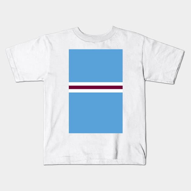 Manchester City Blue White Maroon Colours Bar Design Kids T-Shirt by Culture-Factory